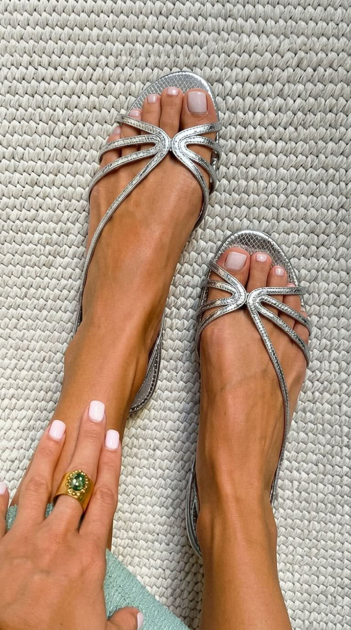 AURELIA | Metallic Strap Sandals