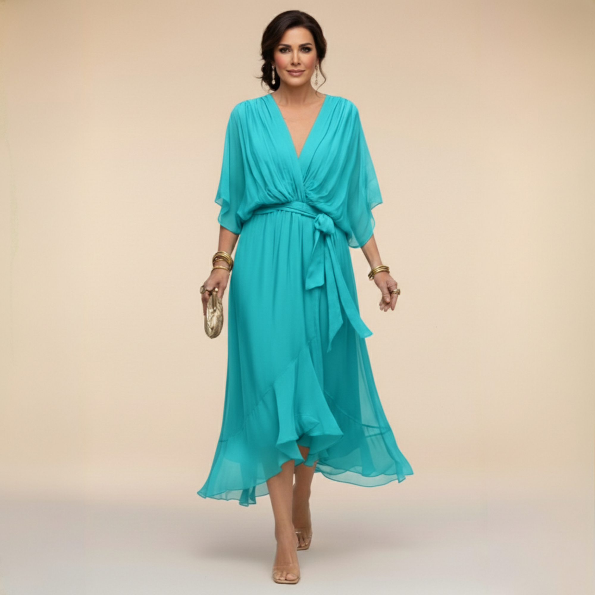 Arabella | Robe Silhouette Col V Fluide