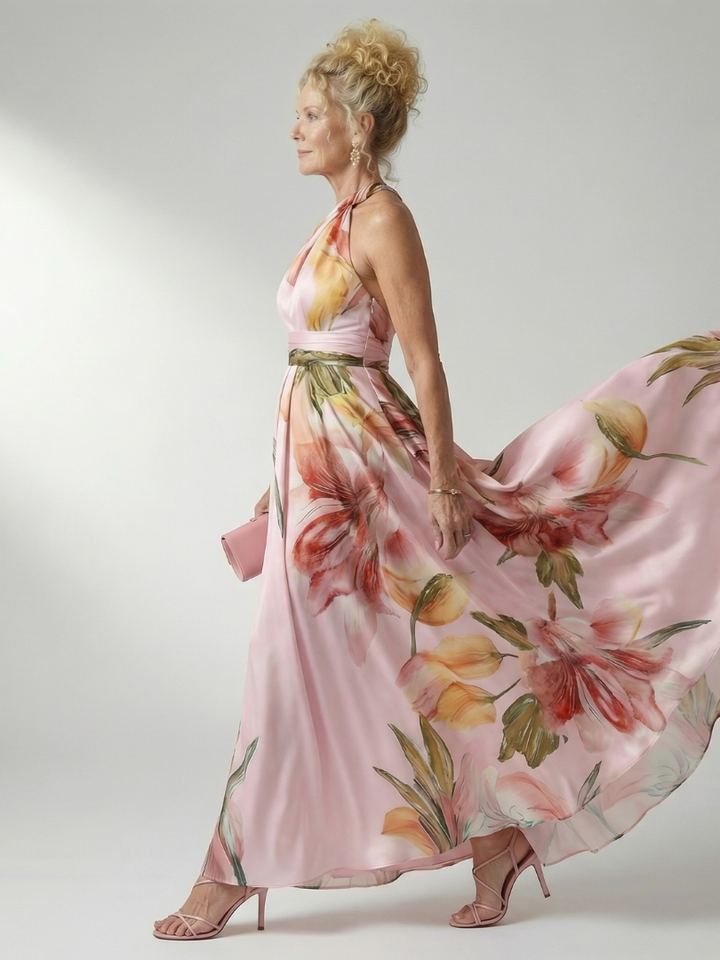 AMIEL | Light Floral Maxi Dress