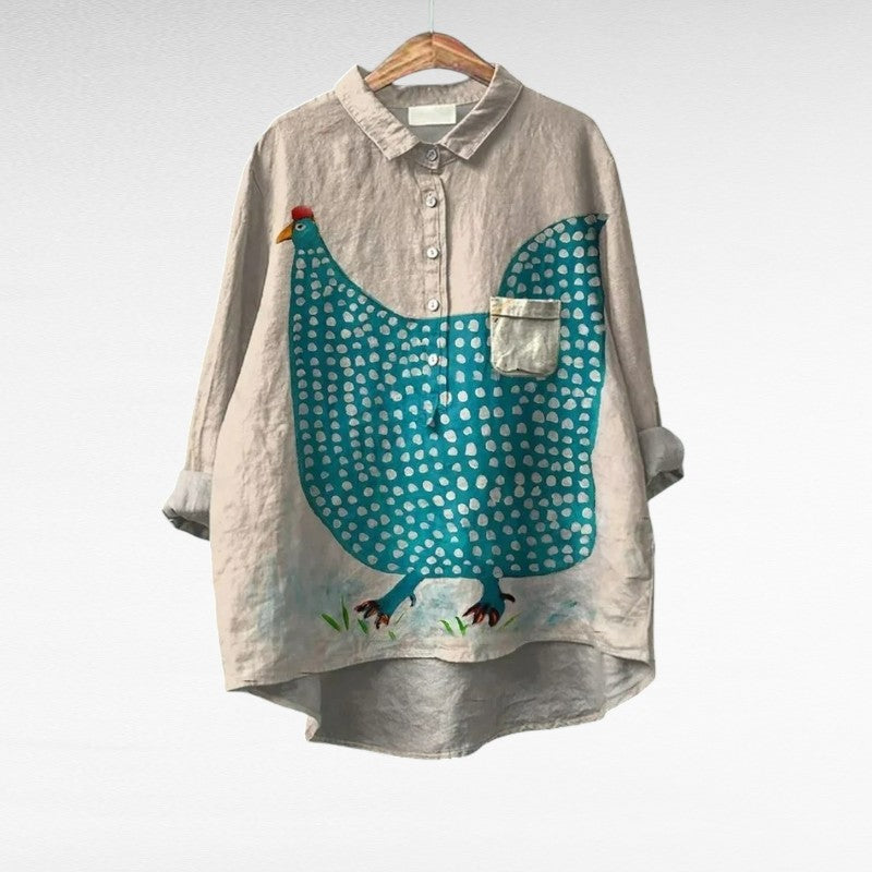 Céline | Chemise Grise Ondulations Douces