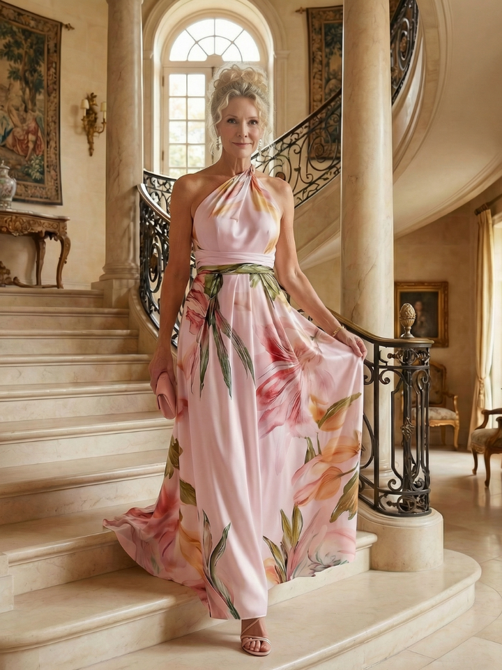 AMIEL | Light Floral Maxi Dress