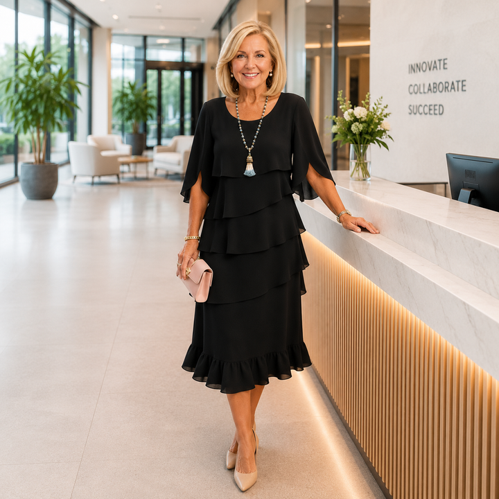 BRENT | Elegant Layered Midi Dress