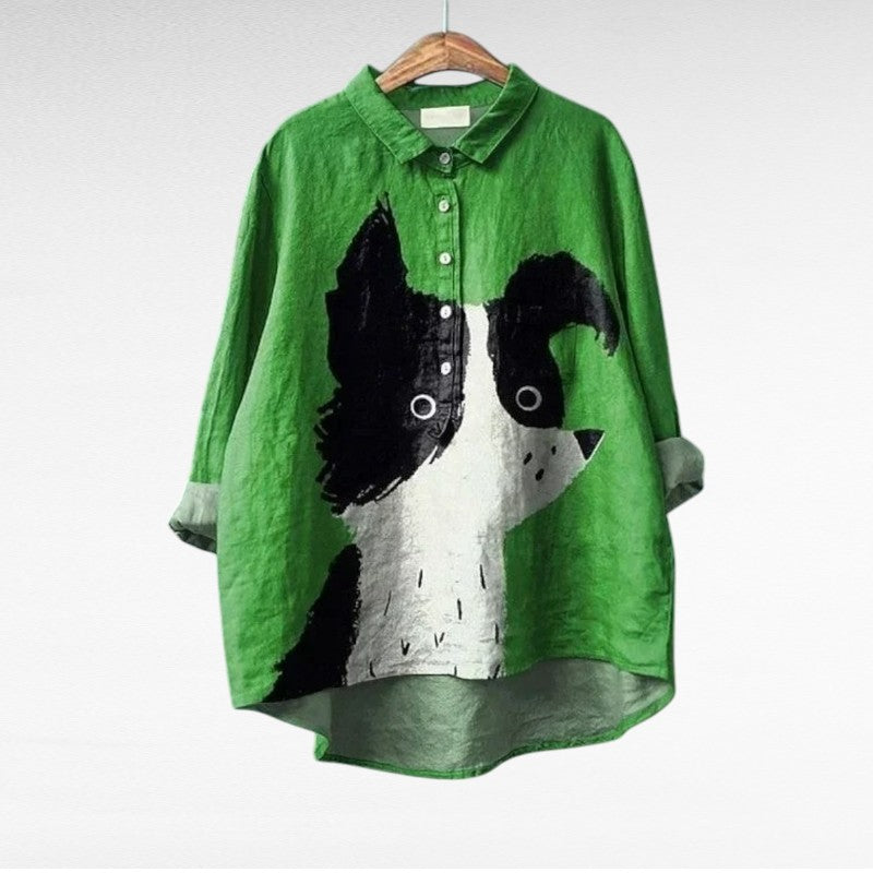 Charlotte | Chemise Verte Jardin Fleuri
