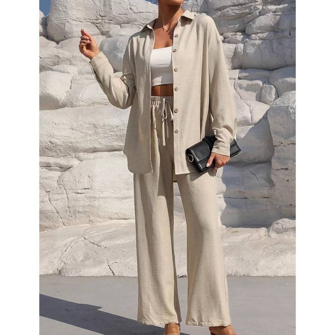 VANORA | Comfy Long Sleeve Blouse and Trouser Co-ord Set