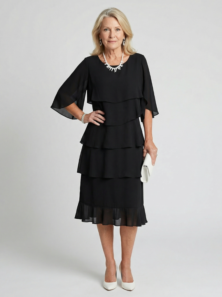 BRENT | Elegant Layered Midi Dress