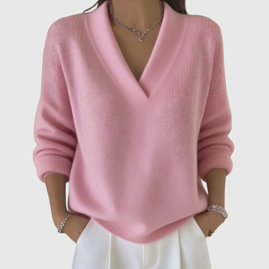 Faye | Pull à col V doux en coupe décontractée