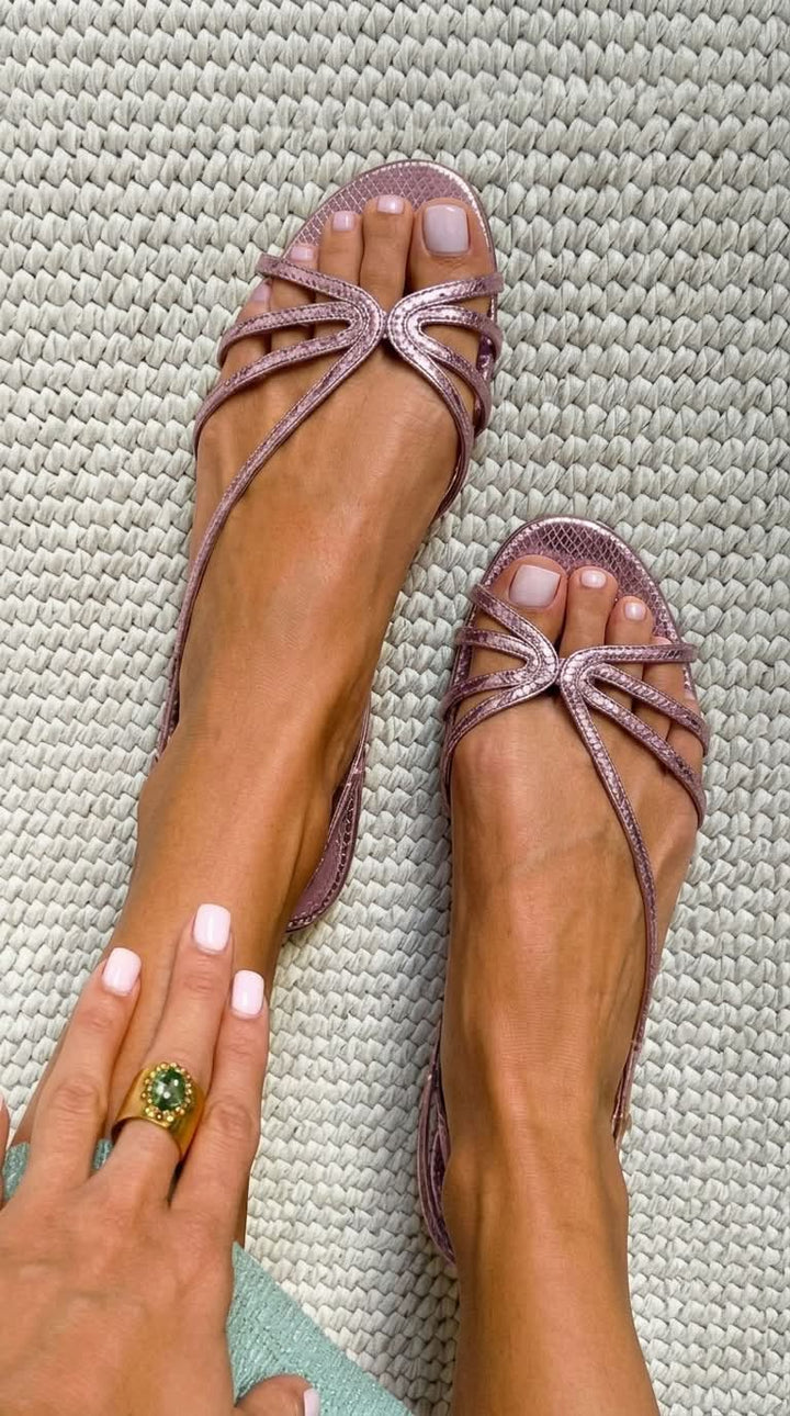 AURELIA | Metallic Strap Sandals