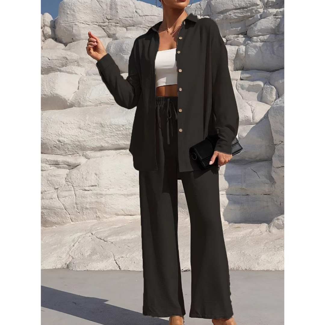 VANORA | Comfy Long Sleeve Blouse and Trouser Co-ord Set