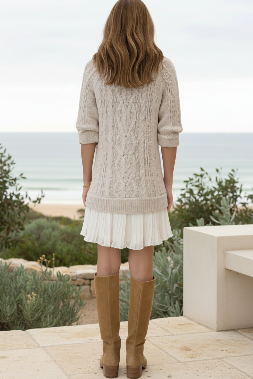 AVA | Cable Knit Sweater Dress