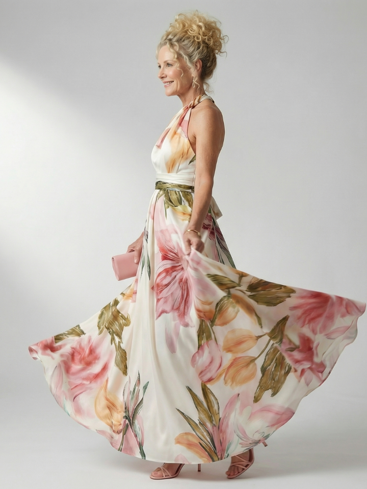 AMIEL | Light Floral Maxi Dress