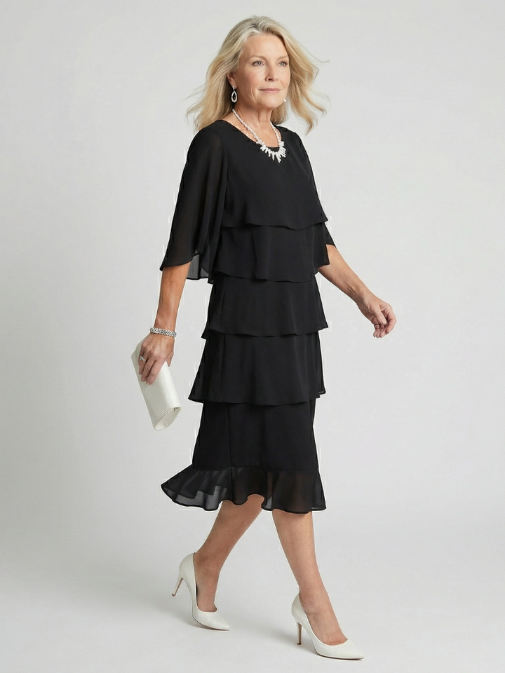 BRENT | Elegant Layered Midi Dress