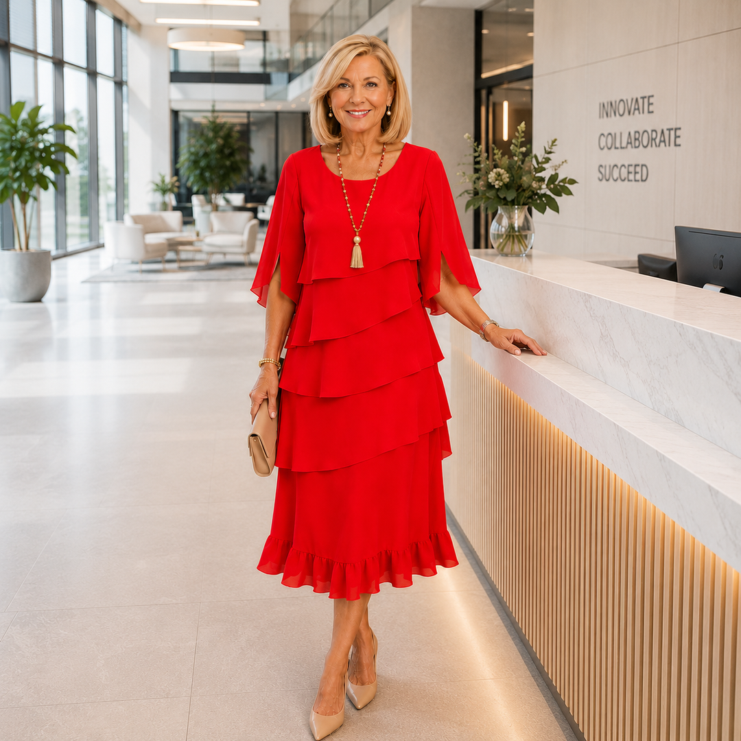 BRENT | Elegant Layered Midi Dress