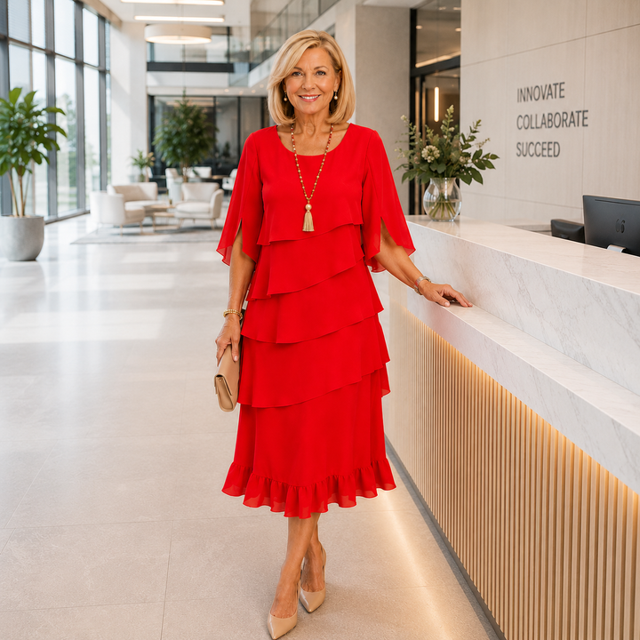 BRENT | Elegant Layered Midi Dress