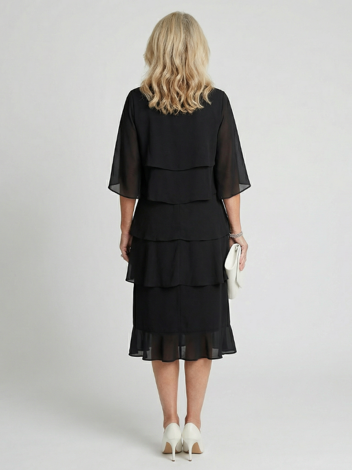 BRENT | Elegant Layered Midi Dress