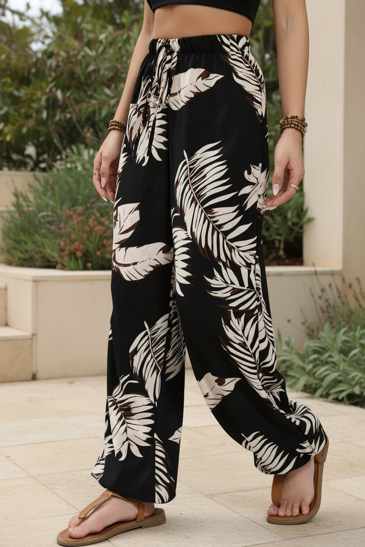 LINDE | Leaf Print Summer Pants