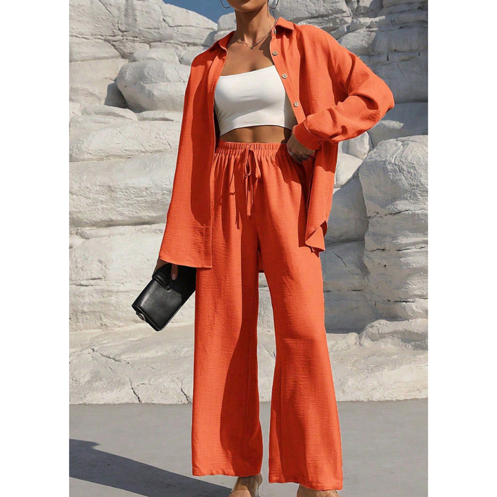 VANORA | Comfy Long Sleeve Blouse and Trouser Co-ord Set
