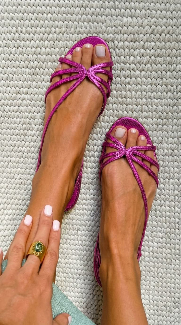 AURELIA | Metallic Strap Sandals