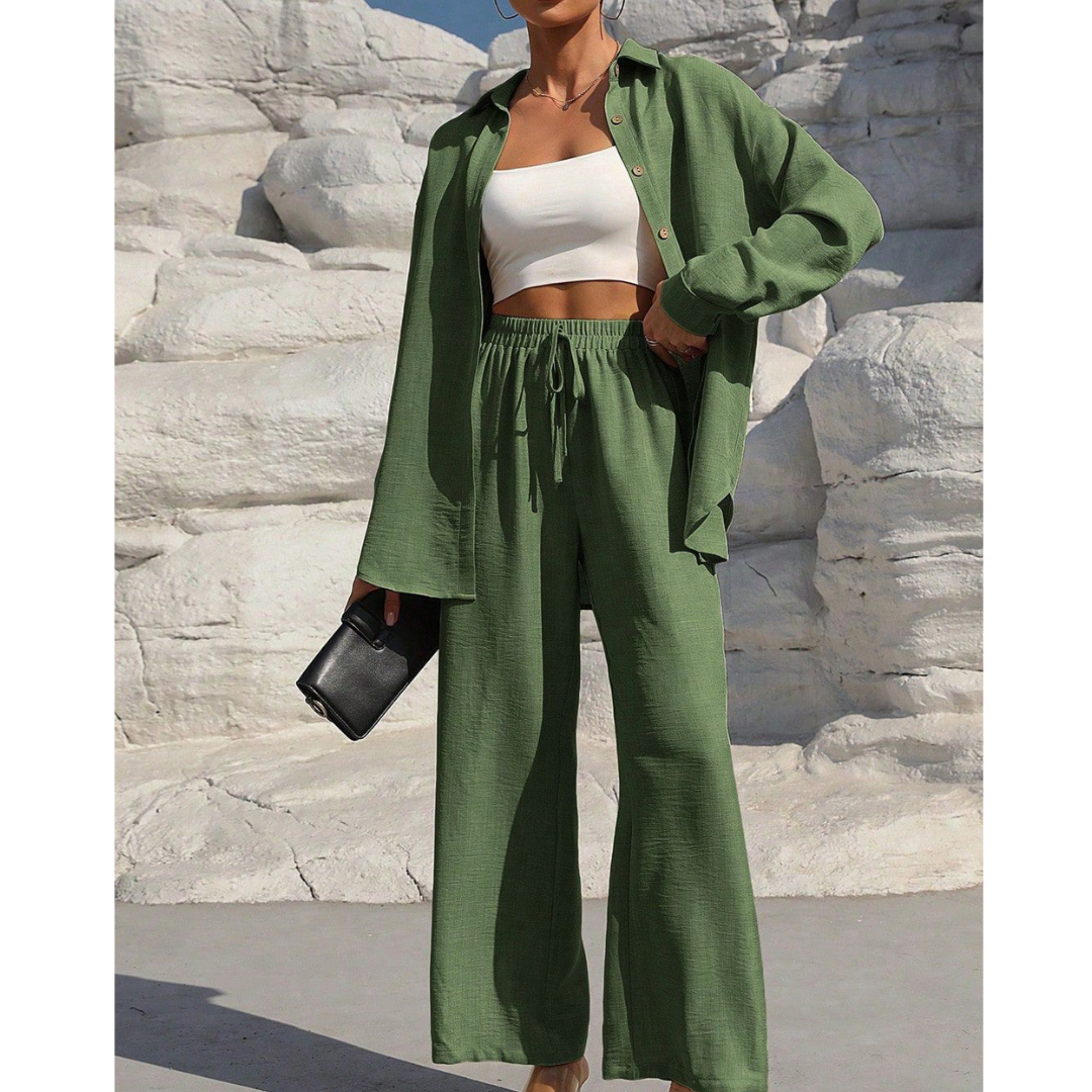 VANORA | Comfy Long Sleeve Blouse and Trouser Co-ord Set