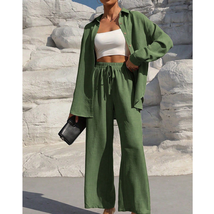 VANORA | Comfy Long Sleeve Blouse and Trouser Co-ord Set