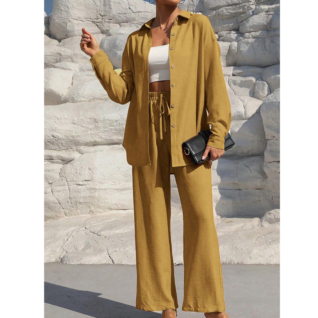 VANORA | Comfy Long Sleeve Blouse and Trouser Co-ord Set