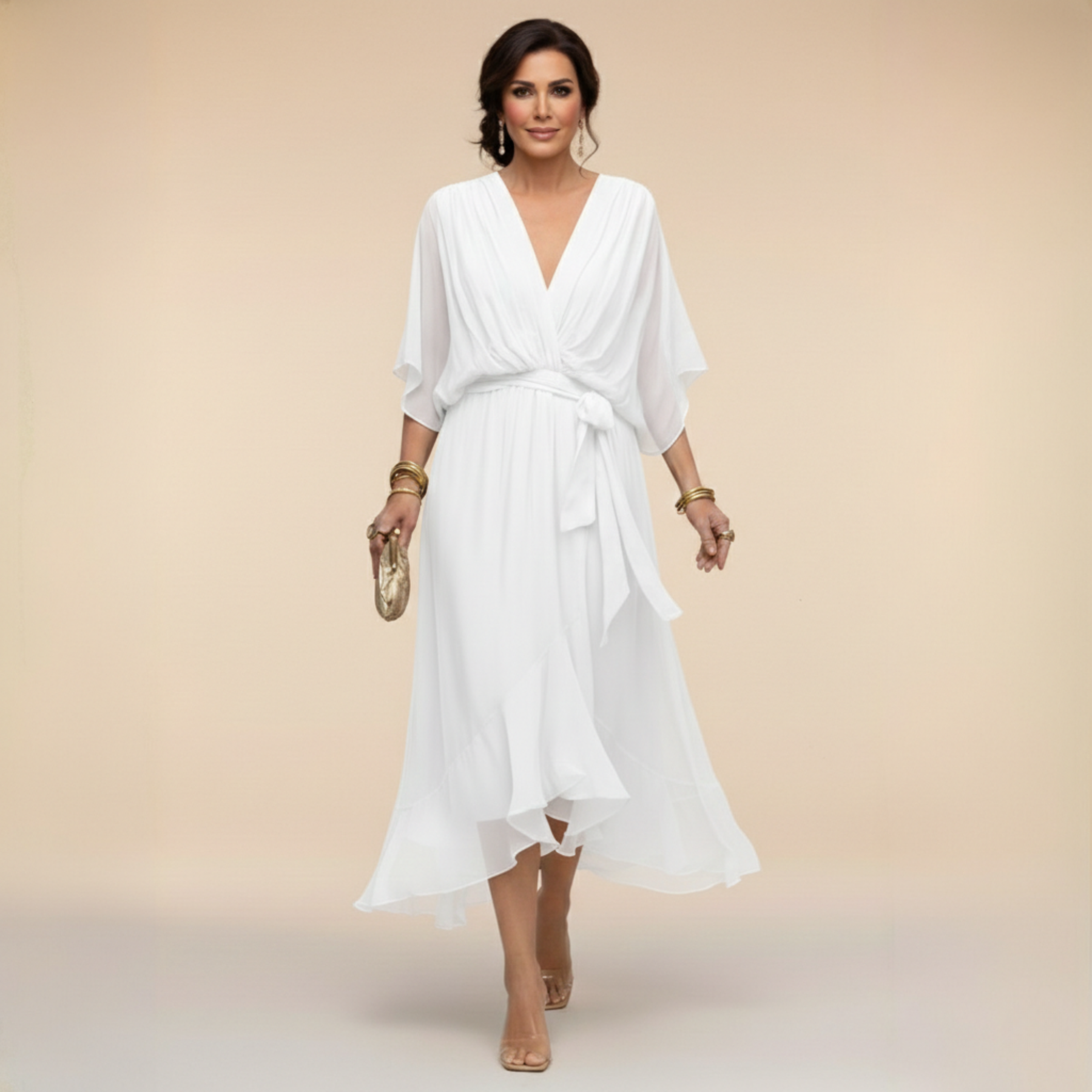 Arabella | Robe Silhouette Col V Fluide