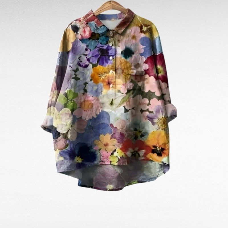 Élodie | Chemise Multicolore Douce Fantaisie
