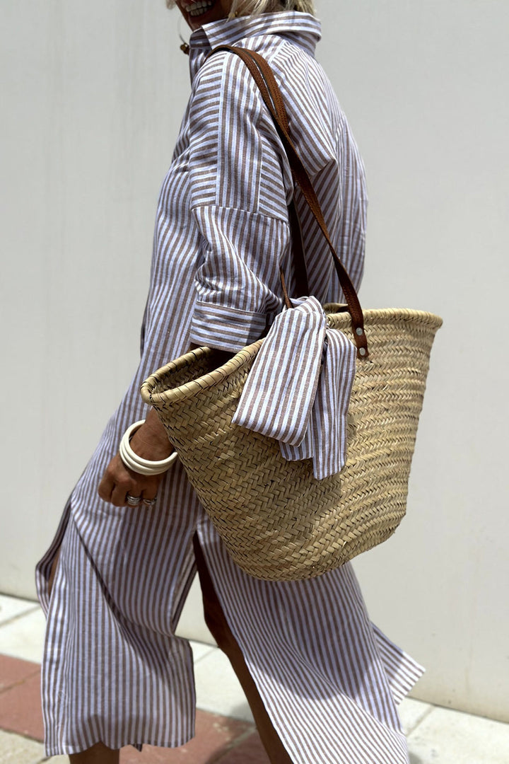 KELLY | Timeless Striped Shirt Dress with Elegant Comfort