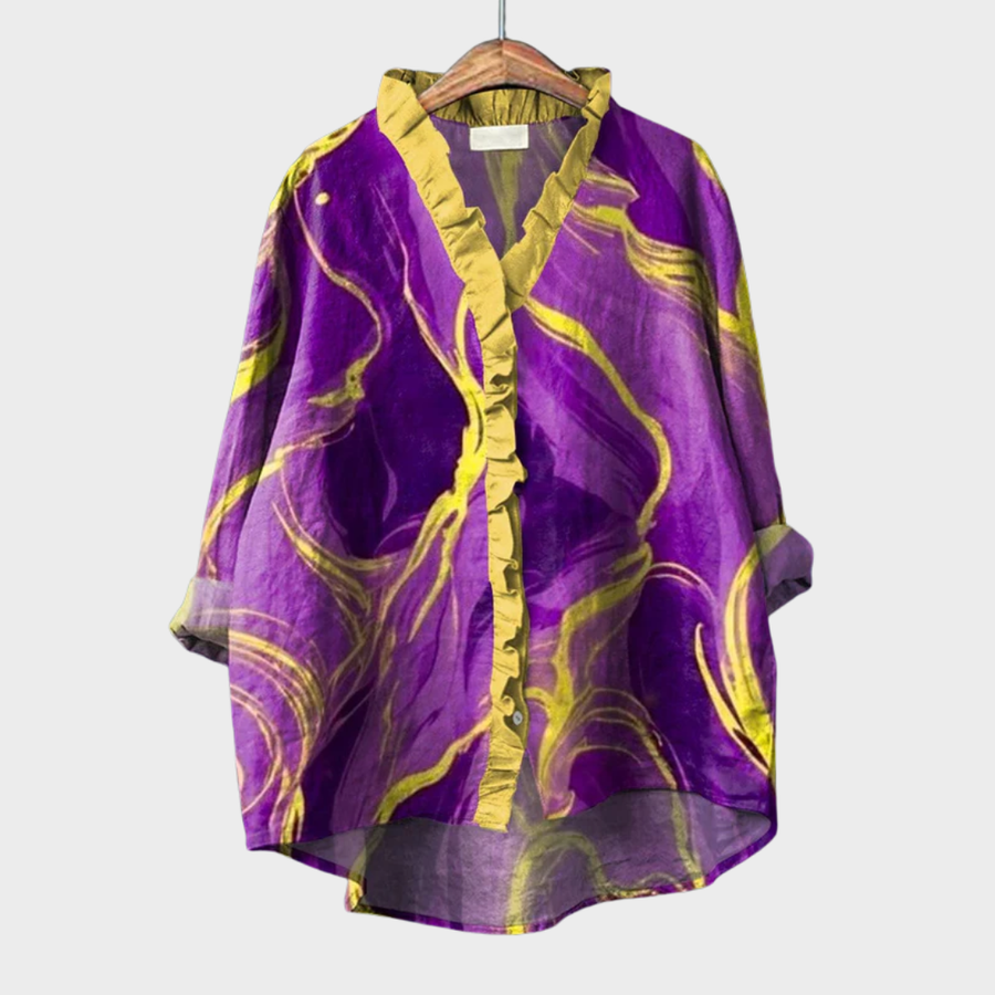 Bonnie | Chemise Festive Jaune & Violet