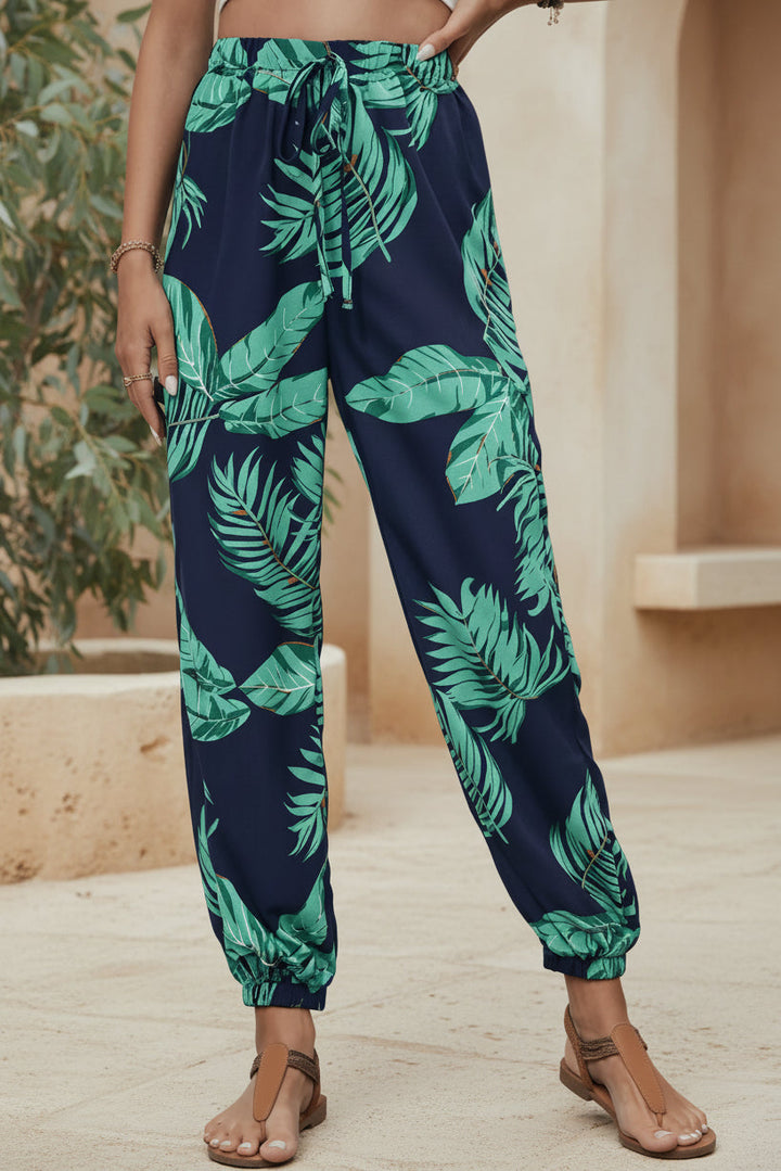 LINDE | Leaf Print Summer Pants