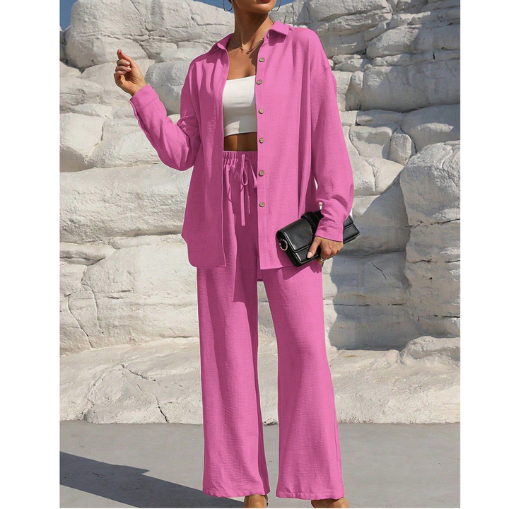 VANORA | Comfy Long Sleeve Blouse and Trouser Co-ord Set