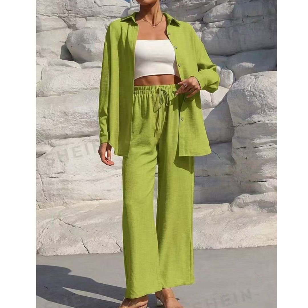 VANORA | Comfy Long Sleeve Blouse and Trouser Co-ord Set
