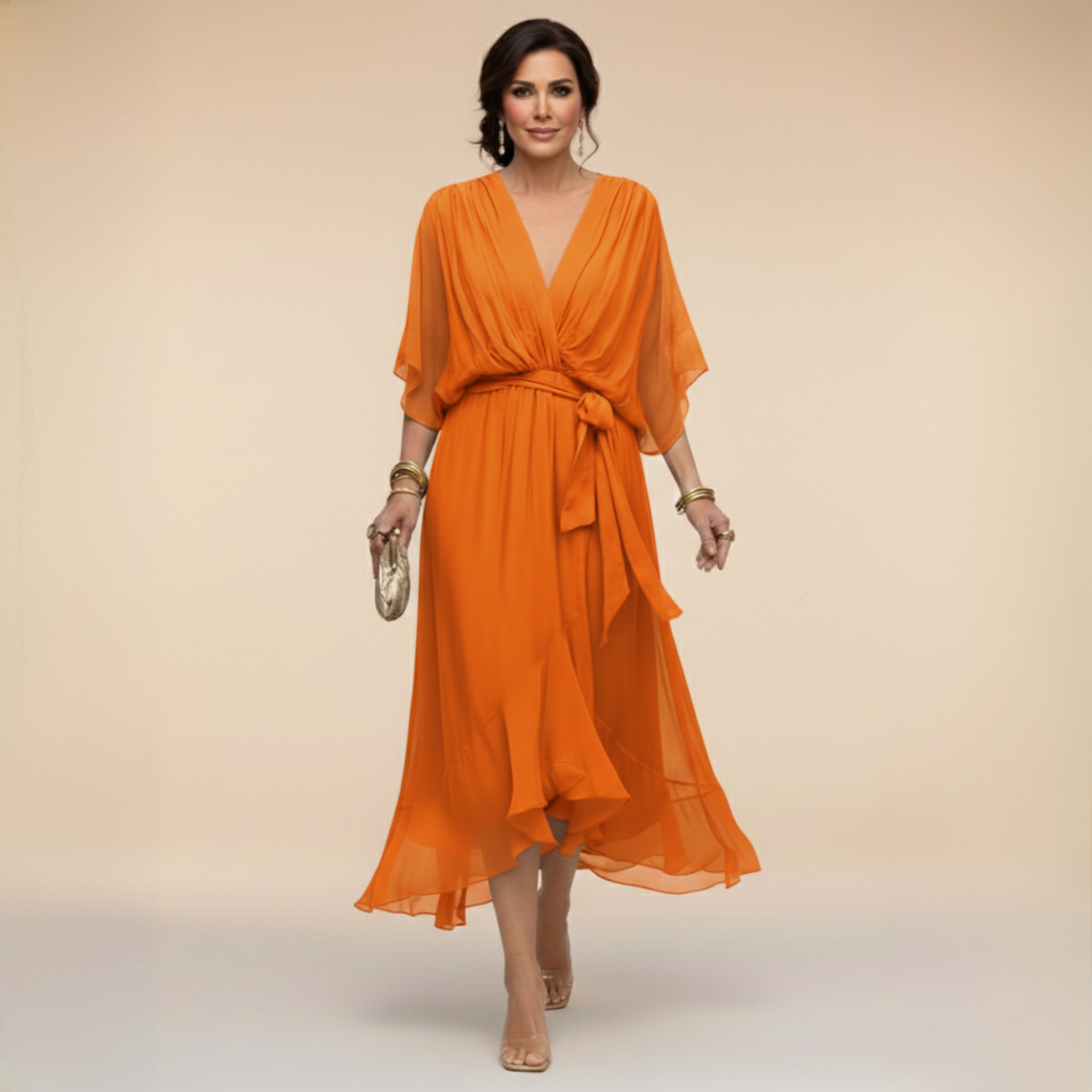 Arabella | Robe Silhouette Col V Fluide