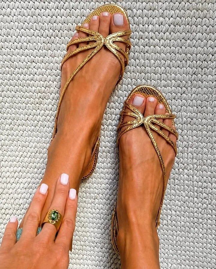 AURELIA | Metallic Strap Sandals