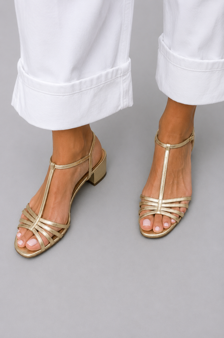 ALLEGRA | Golden Sandals Everyday Elegance