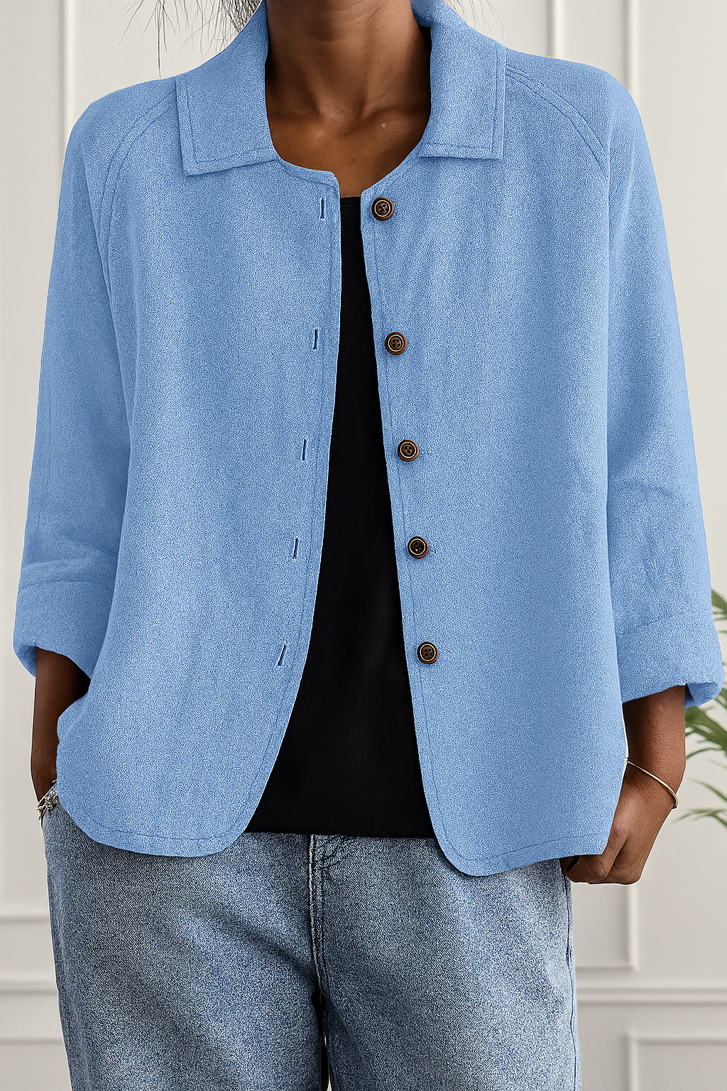 Roseline | Gilet Coton Élégance Intemporelle