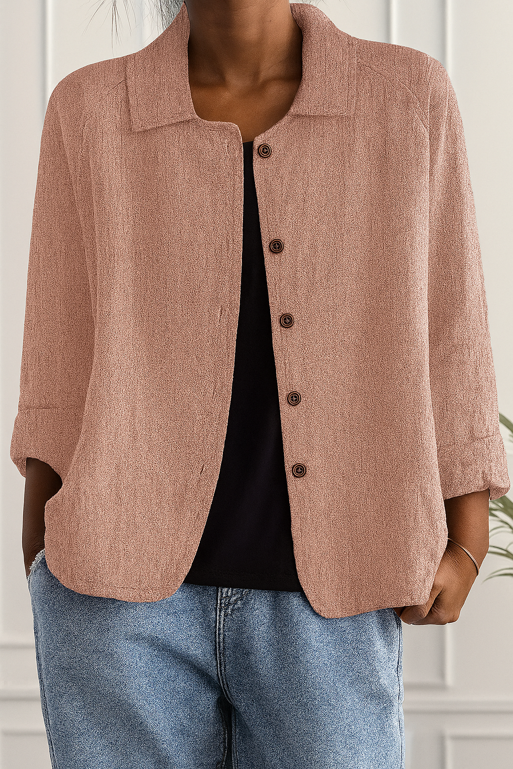 Roseline | Gilet Coton Élégance Intemporelle