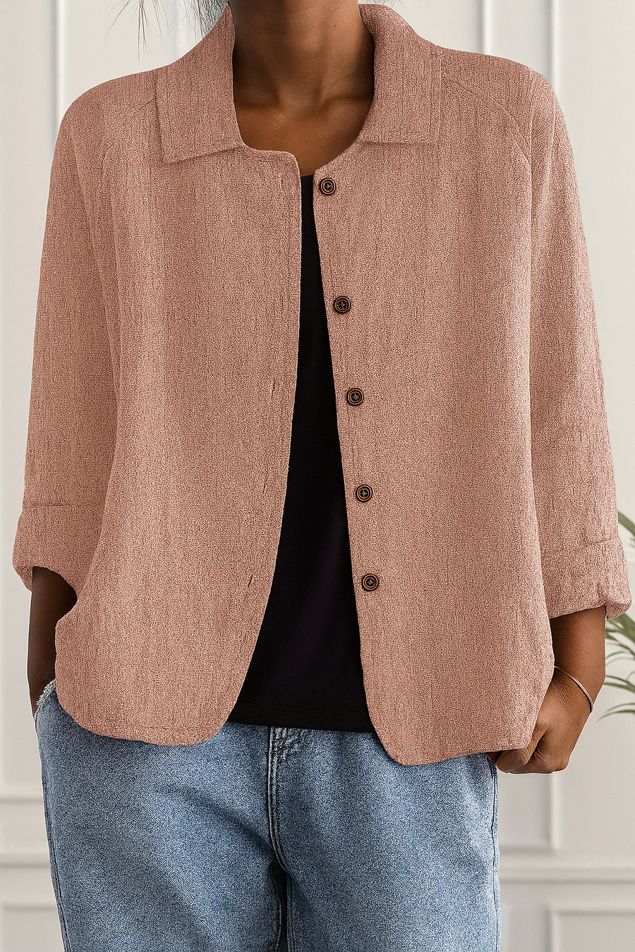 Roseline | Gilet Coton Élégance Intemporelle