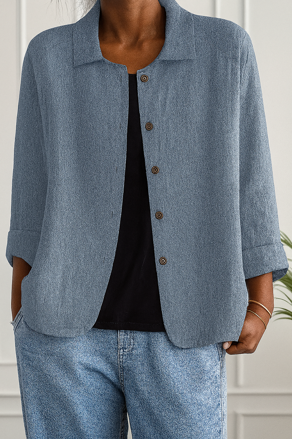 Roseline | Gilet Coton Élégance Intemporelle