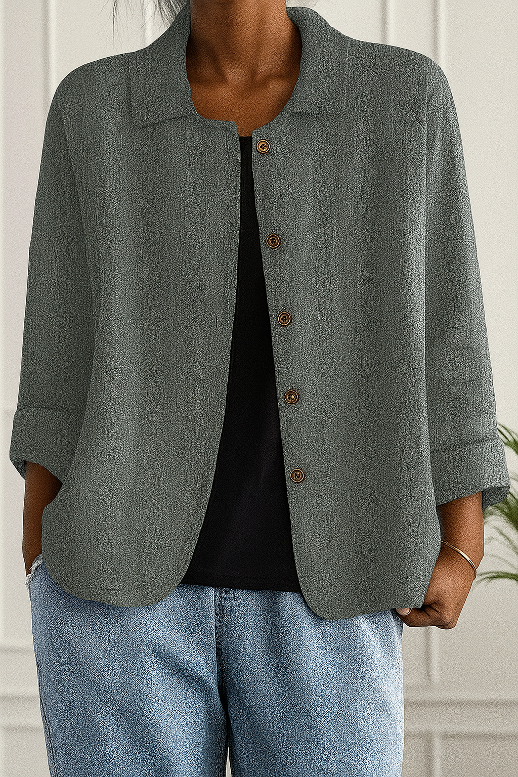 Roseline | Gilet Coton Élégance Intemporelle