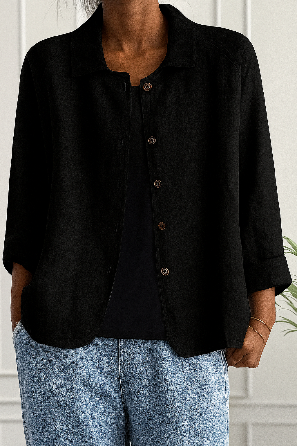 Roseline | Gilet Coton Élégance Intemporelle