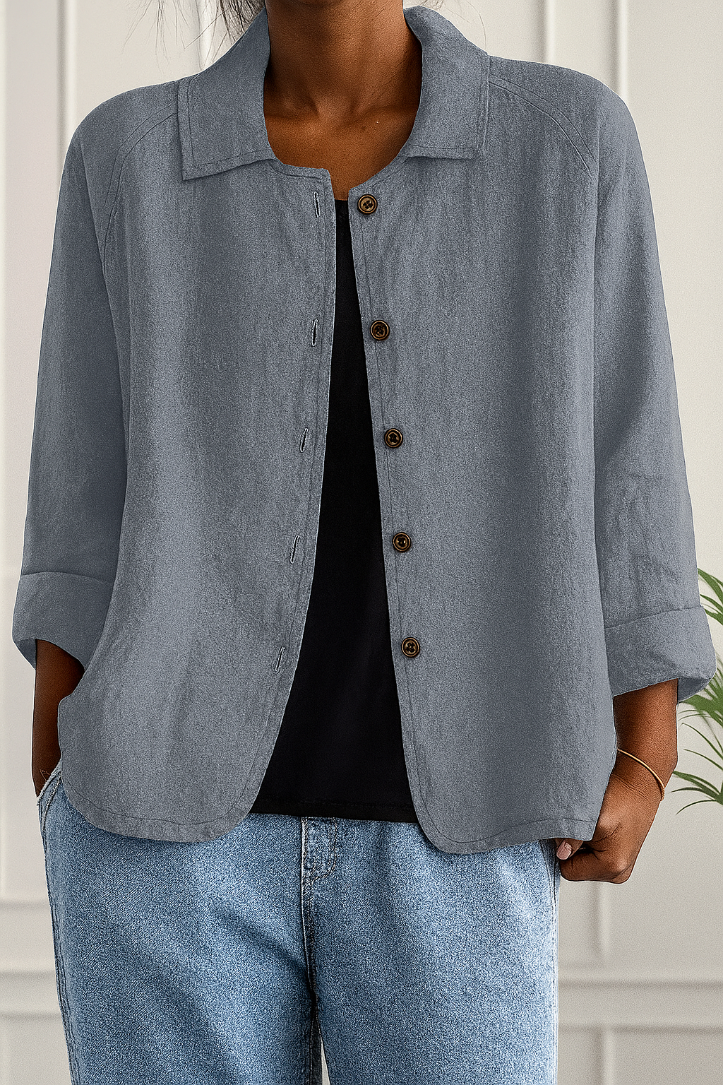 Roseline | Gilet Coton Élégance Intemporelle