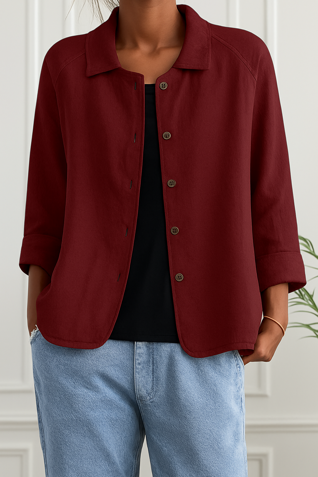 Roseline | Gilet Coton Élégance Intemporelle