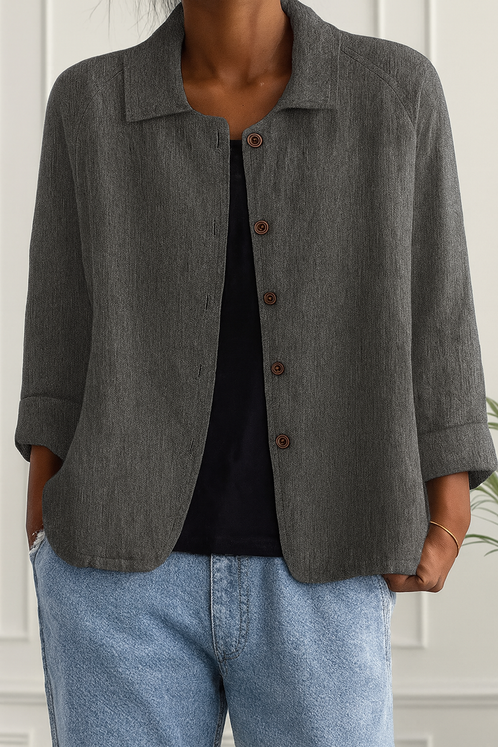 Roseline | Gilet Coton Élégance Intemporelle