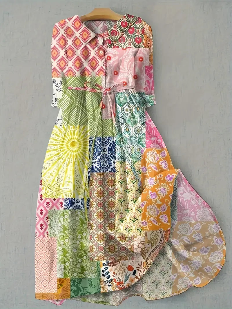 Juliette | Robe Florale Patchwork Artistique