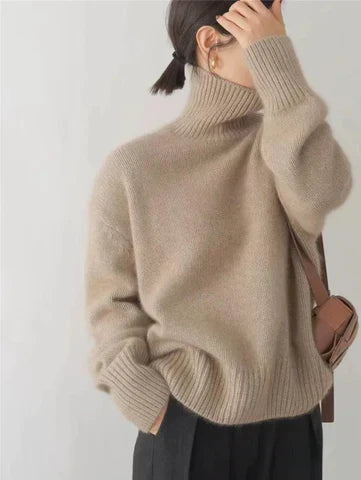 Amaya | Pull Col Roulé en Cachemire Luxueux