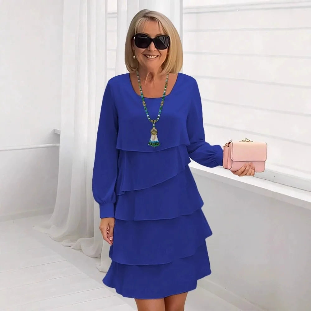 MARGARET | Elegant Long Sleeve Layered Dress