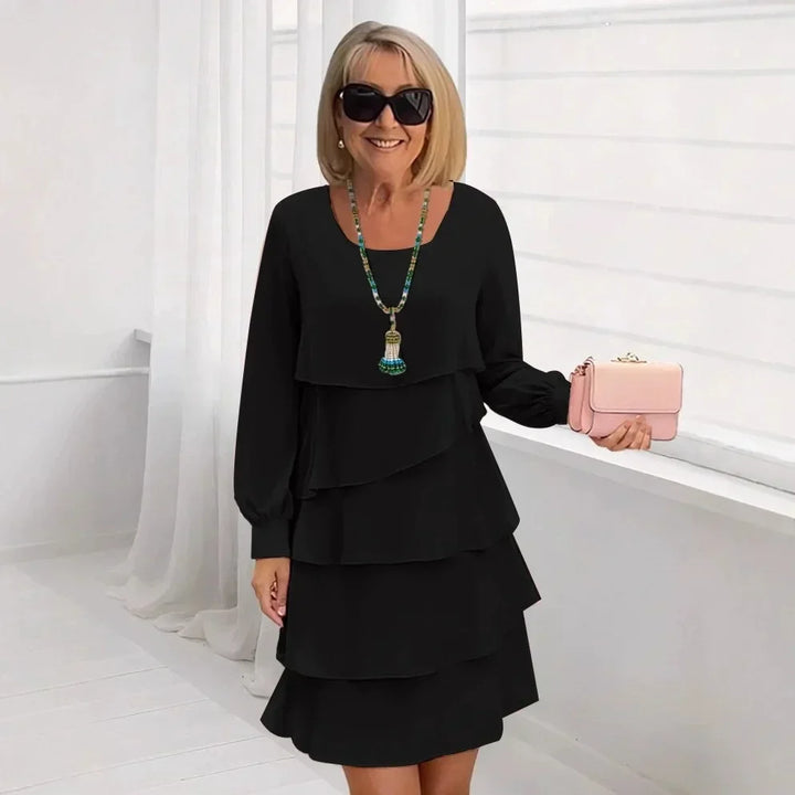 MARGARET | Elegant Long Sleeve Layered Dress