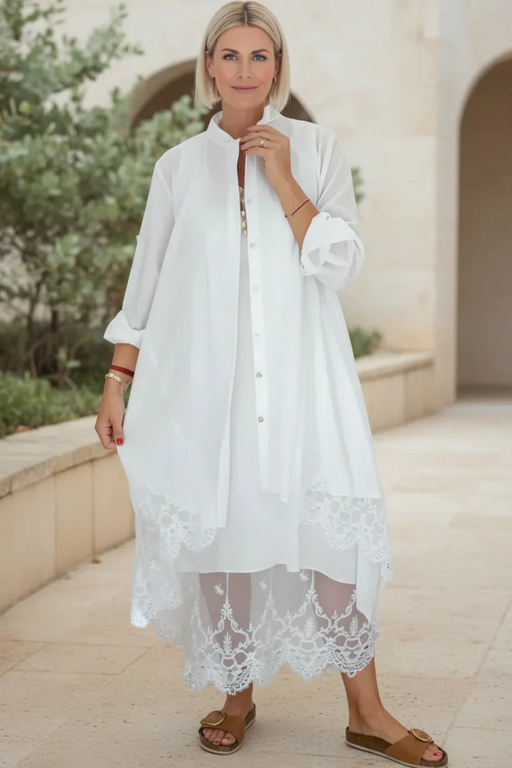 LYRA | Lace Trim Flow Dress