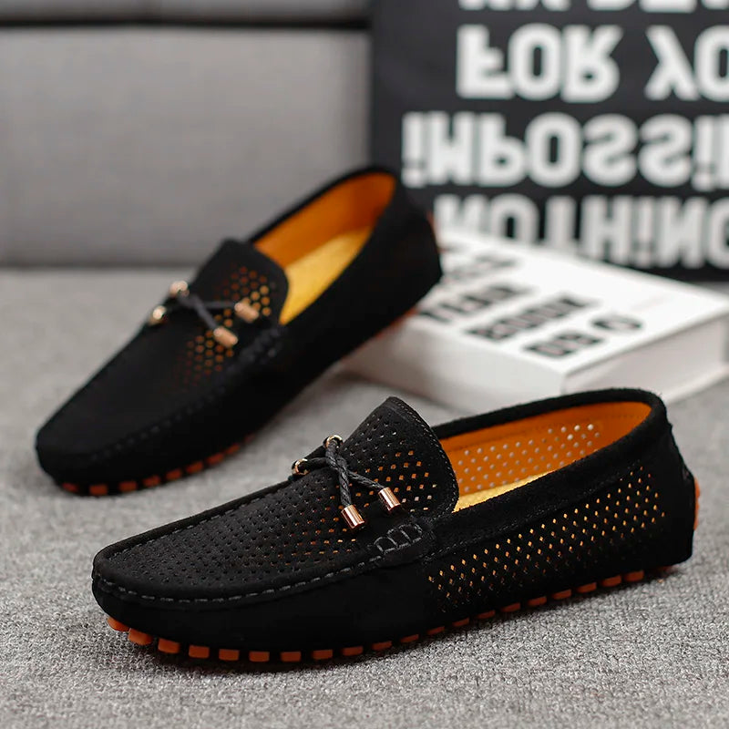 Léopold | Mocassin Respirant Quotidien en Cuir et Suède