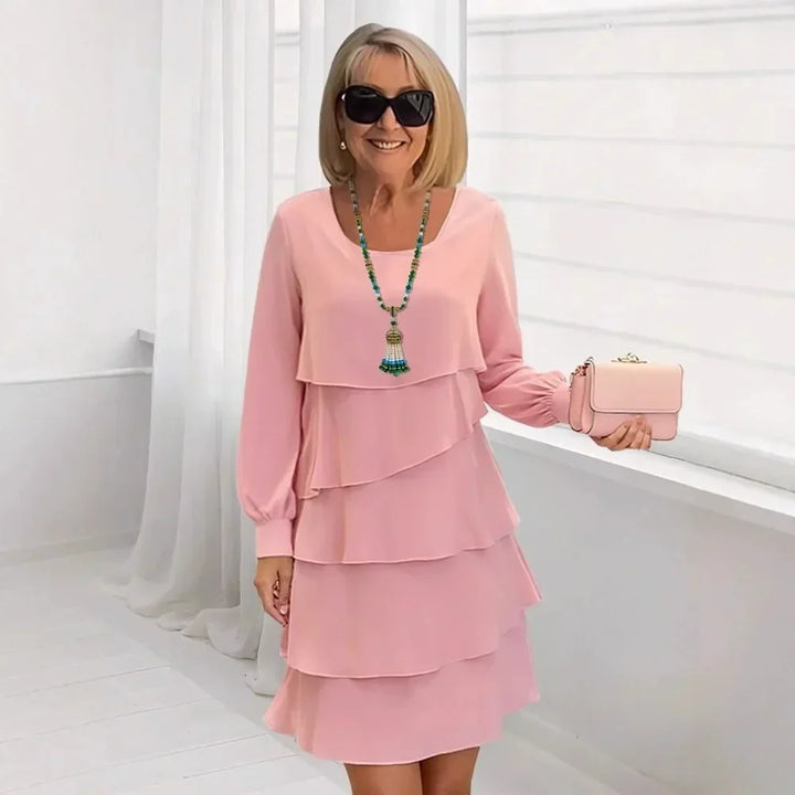 MARGARET | Elegant Long Sleeve Layered Dress